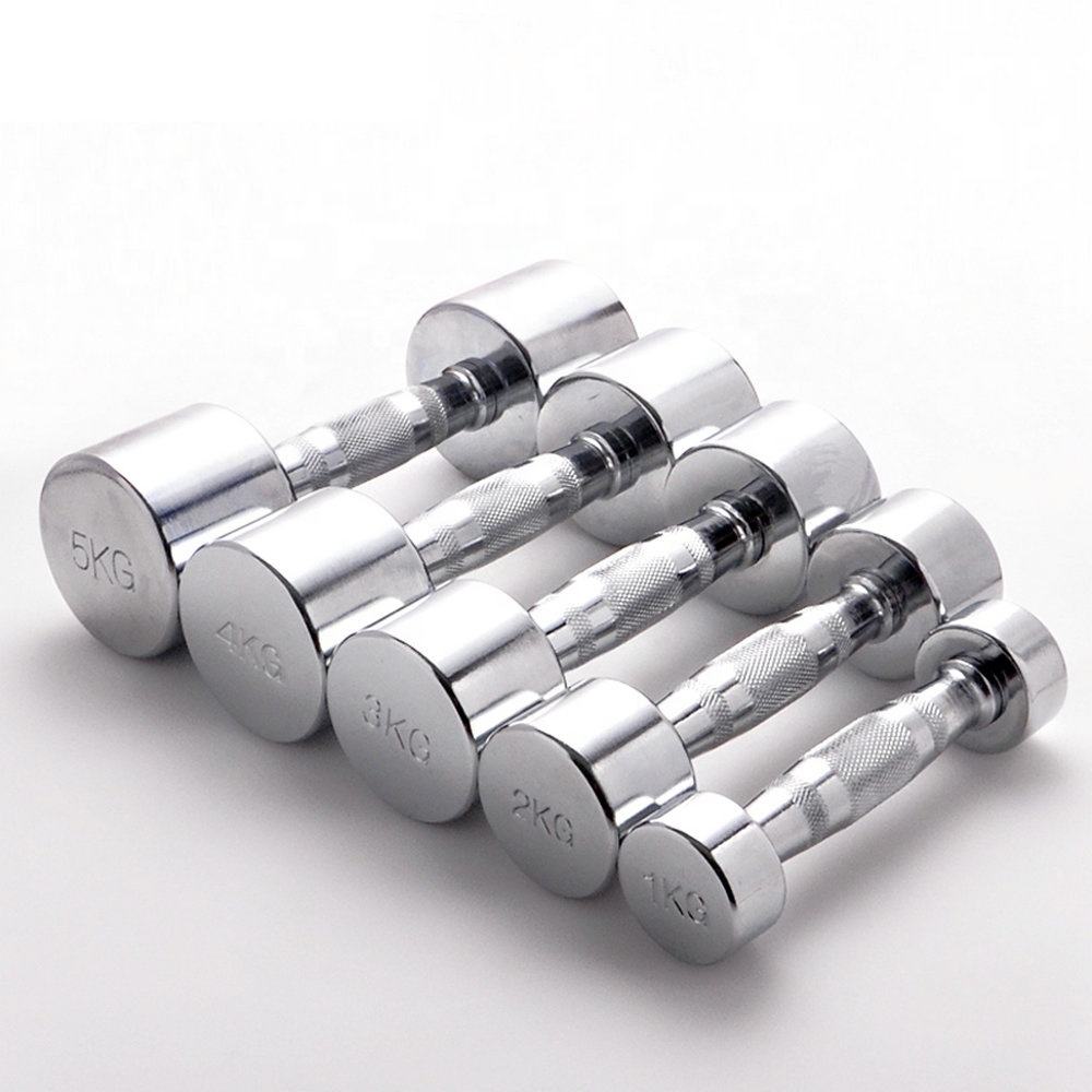 GYMKO High Cast Iron Steel Round Dumbbell Fitness Weight Lifting Free Weights