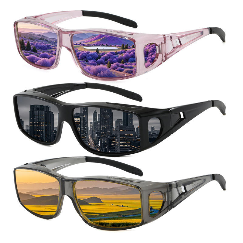 New Round Full Frame Tortoiseshell OTG Sunglasses UV400 Polarized, Glare-Resistant Driving Sunglasses