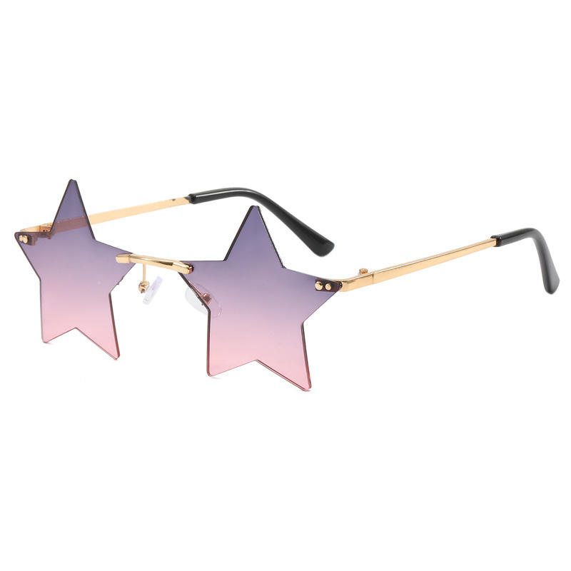 Cross-border Best-selling Unisex Sunglasses Metal Frameless Edging Blades Polarized Lenses Ocean-style Lenses Party Shades
