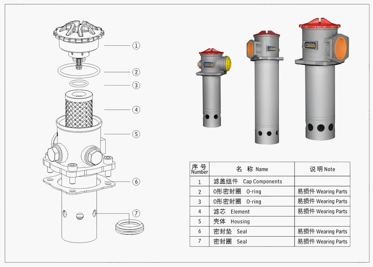TF Tank-Mounted Suction Filter with Self-Sealing Valve